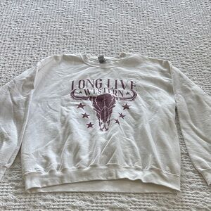 White Western Graphic Sweatshirt